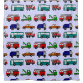 Auto's, vrachtwagens, bussen douchegordijn (Voorkant)