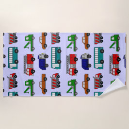 Auto's, vrachtwagens, bussen strandlaken