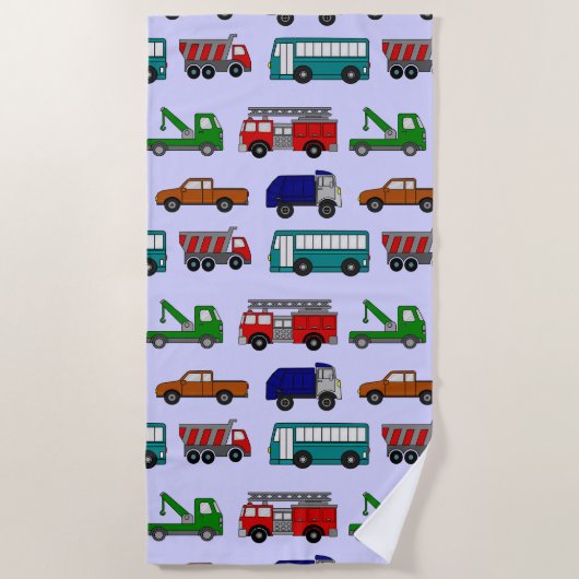 Auto's, vrachtwagens, bussen strandlaken (Voorkant)