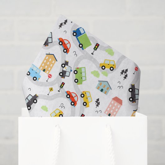 Auto's Vrachtwagens Decoupage Papier, Vervoer Tissuepapier (Cadeauzakje)