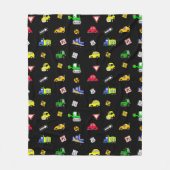Auto's, vrachtwagens, tractoren en straatnaamborde fleece deken (Voorkant)