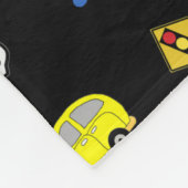 Auto's, vrachtwagens, tractoren en straatnaamborde fleece deken (Hoek)