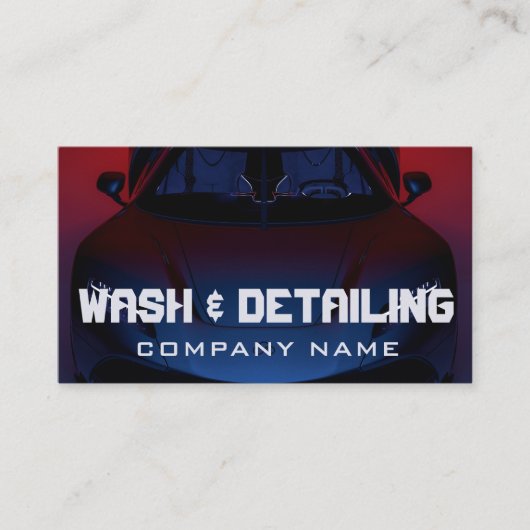 Auto's wassen en automatisch details geven Modern  Visitekaartje (Voorkant)