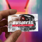 Auto's wassen en automatische details visitekaartje