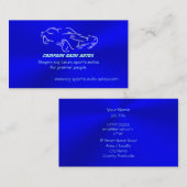 Autosales, IJsblauw Klassieke Auto, chrome blik Visitekaartje (Voorkant / Achterkant)