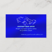 Autosales, IJsblauw Klassieke Auto, chrome blik Visitekaartje (Voorkant)