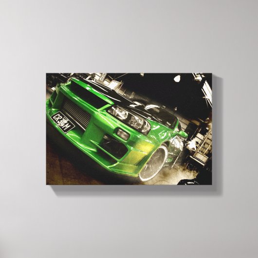 Autosalon Skyline R34 Canvas Afdruk (Voorkant)