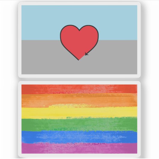 Autoseksuele Pride-vlag en symbool Sticker (Voorkant)