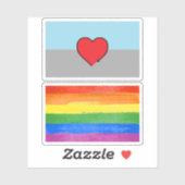 Autoseksuele Pride-vlag en symbool Sticker (Vel)