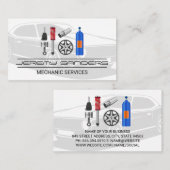 Autoservice en after market onderdelen | monteur visitekaartje (Voorkant / Achterkant)