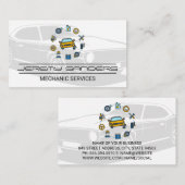 Autoservice en onderdelen | monteur visitekaartje (Voorkant / Achterkant)