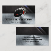 autoservice | kilometerteller Logo | Mechanisch Visitekaartje (Voorkant / Achterkant)