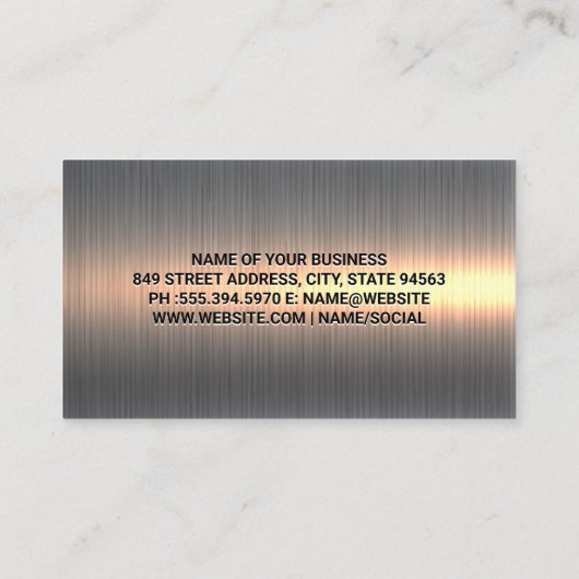 autoservice | Moersleutels en banden | Metallic Visitekaartje (Achterkant)