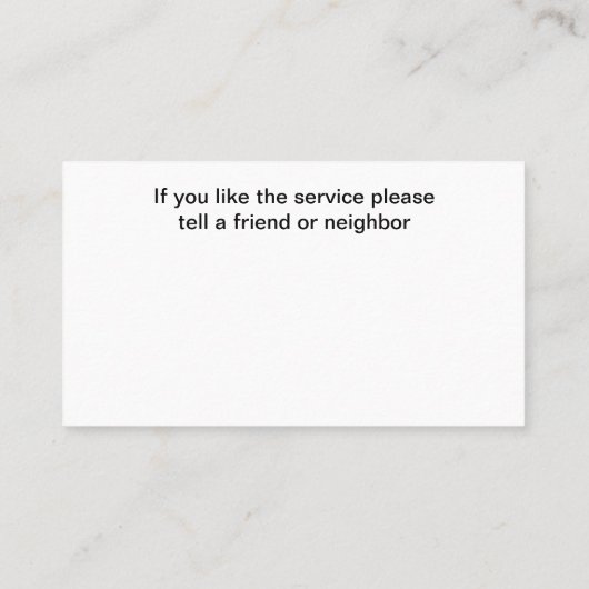 Autoservice Uber Driver Visitekaartjes (Achterkant)