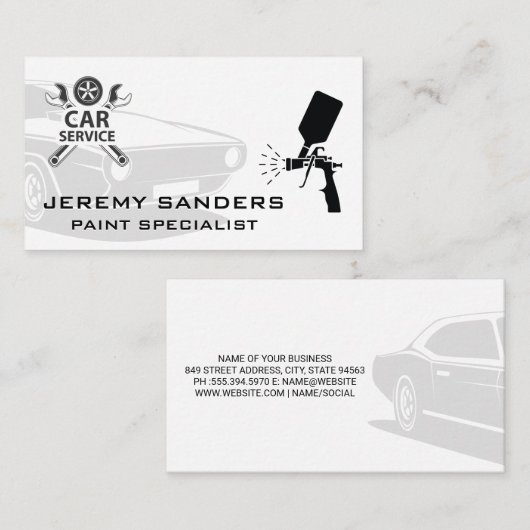 Autoservice | Visitekaartje voor automatische verf (Voorkant / Achterkant)