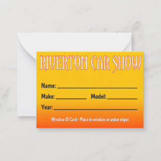 Autoshow Notitiekaartje