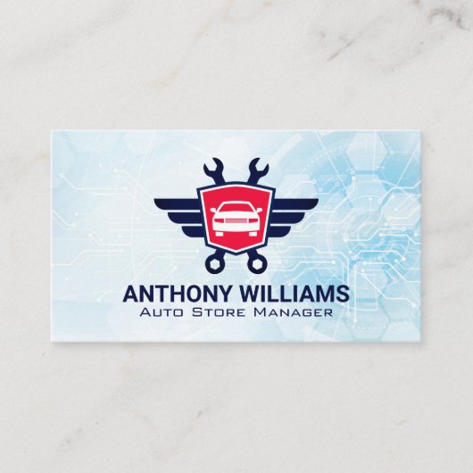 autosleutels | Futuristische achtergrond Visitekaartje (Voorkant)