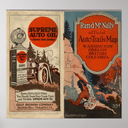 Autosporen van Washington, Oregon Poster (Voorkant)