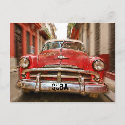 Autosport in de straten van het oude Havana op Cub Briefkaart (Voorkant)