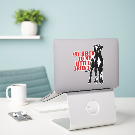 Autosticker Grappige Great Dane Collectie Sticker (Laptop op bureau)