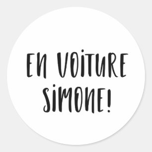 Autosticker In de auto Simone Ronde Sticker