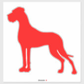 Autosticker rood Silhouette Dogge Sticker (Vel)