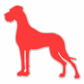 Autosticker rood Silhouette Dogge Sticker (Voorkant)