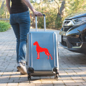 Autosticker rood Silhouette Dogge Sticker (Koffer Insitu)