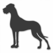 Autosticker Silhouette Dog Great Dane Sticker (Voorkant)