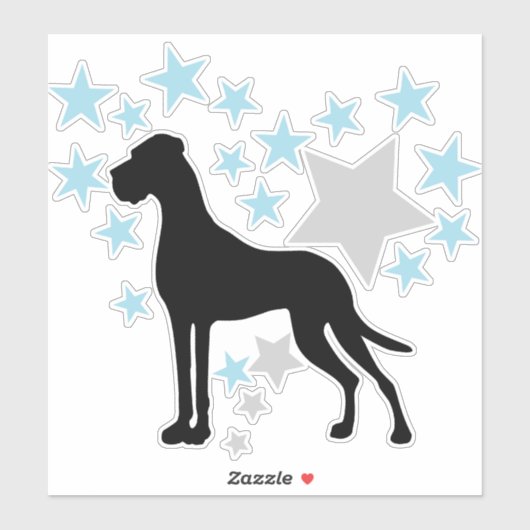 Autosticker Stars Great Dane Sticker (Vel)