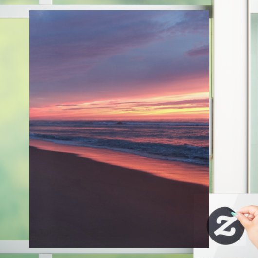 Autosticker voor het venster Roze en blauwe zon Raamsticker (Huis)