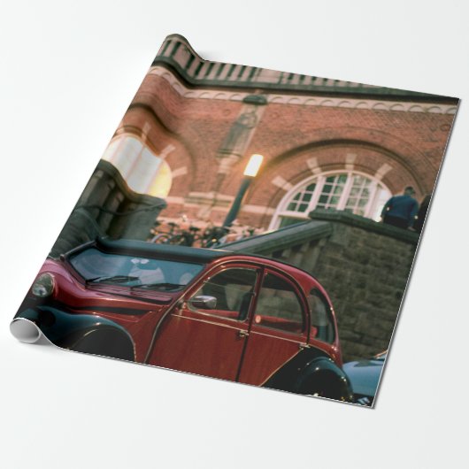 Autostraat oude stijl cadeaupapier (Uitgerold)