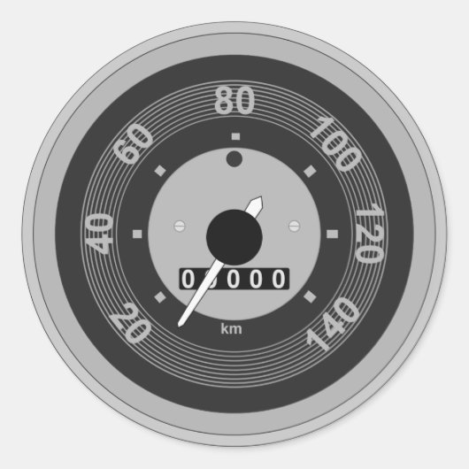 Autotachometer Snelheidsmeter Ronde Sticker (Voorkant)