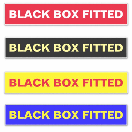 AUTOTEKENS: ZWARTE DOOS GEMONTEERDE STICKERS (Voorkant)