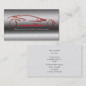 Autotrade-auto - Red Sportscar over het staaleffec Visitekaartje (Voorkant / Achterkant)