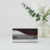 Autotrade - Rode Klassieke Auto op staal-gevolg Visitekaartje (Staand voorkant)