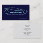 Autotrade Sportscar over blauwe sjabloon Visitekaartje (Voorkant / Achterkant)