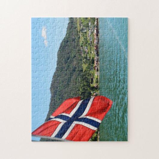 Autoveerboot in de puzzel van de Noorse puzzel Legpuzzel (Verticaal)