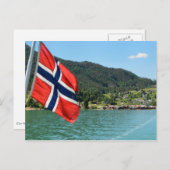 Autoveerboot in het briefkaart Noorwegen (Voorkant / Achterkant)