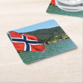 Autoveerboot in het onderzetter Noorwegen (Schuin)