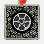 Autovelg en -band metalen ornament (Voorkant)