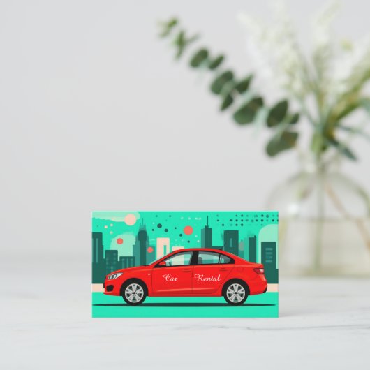 Autoverhuur Aangepaste QR code professioneel Visitekaartje (Staand voorkant)