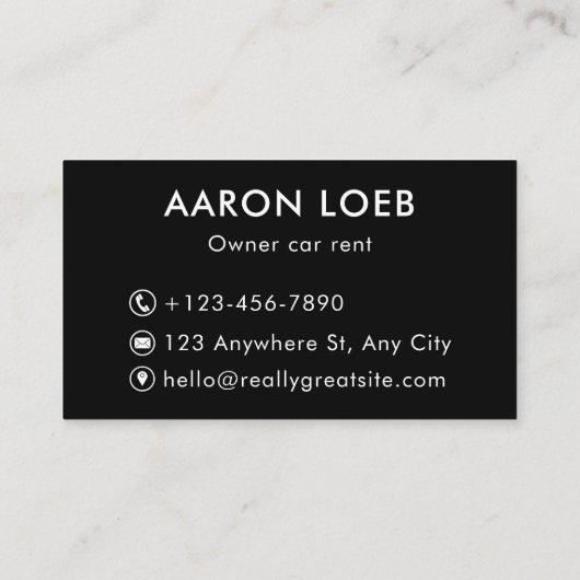 Autoverhuur en chauffeursservice | Luxe Visitekaartje (Achterkant)