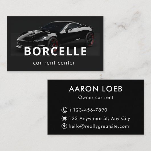 Autoverhuur en chauffeursservice | Luxe Visitekaartje (Voorkant / Achterkant)