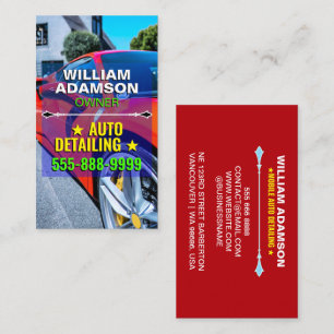 Autoverkoop, Autoreparatie, Red Cool Autodecoratie Visitekaartje