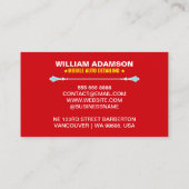 Autoverkoop, autoreparatie, rode auto details visitekaartje (Achterkant)