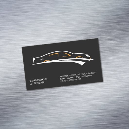 Autoverkoper | Auto-Icoon Magnetisch Visitekaartje (Voorbeeld)
