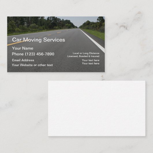 Autoverplaatsing Visitekaartje (Voorkant / Achterkant)
