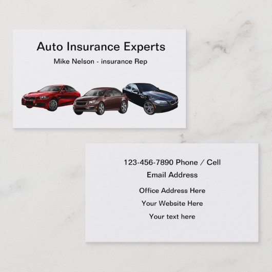 Autoverzekering Rep. Visitekaartjes (Voorkant / Achterkant)