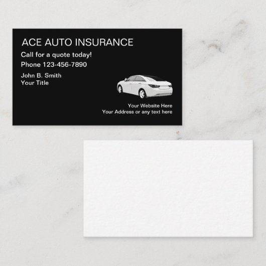 Autoverzekeringen Visitekaartje (Voorkant / Achterkant)